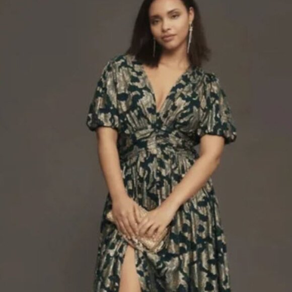 Anthropologie Katerina Button Front Midi Dress.  NWT Plus Size US 26 - Picture 2 of 13